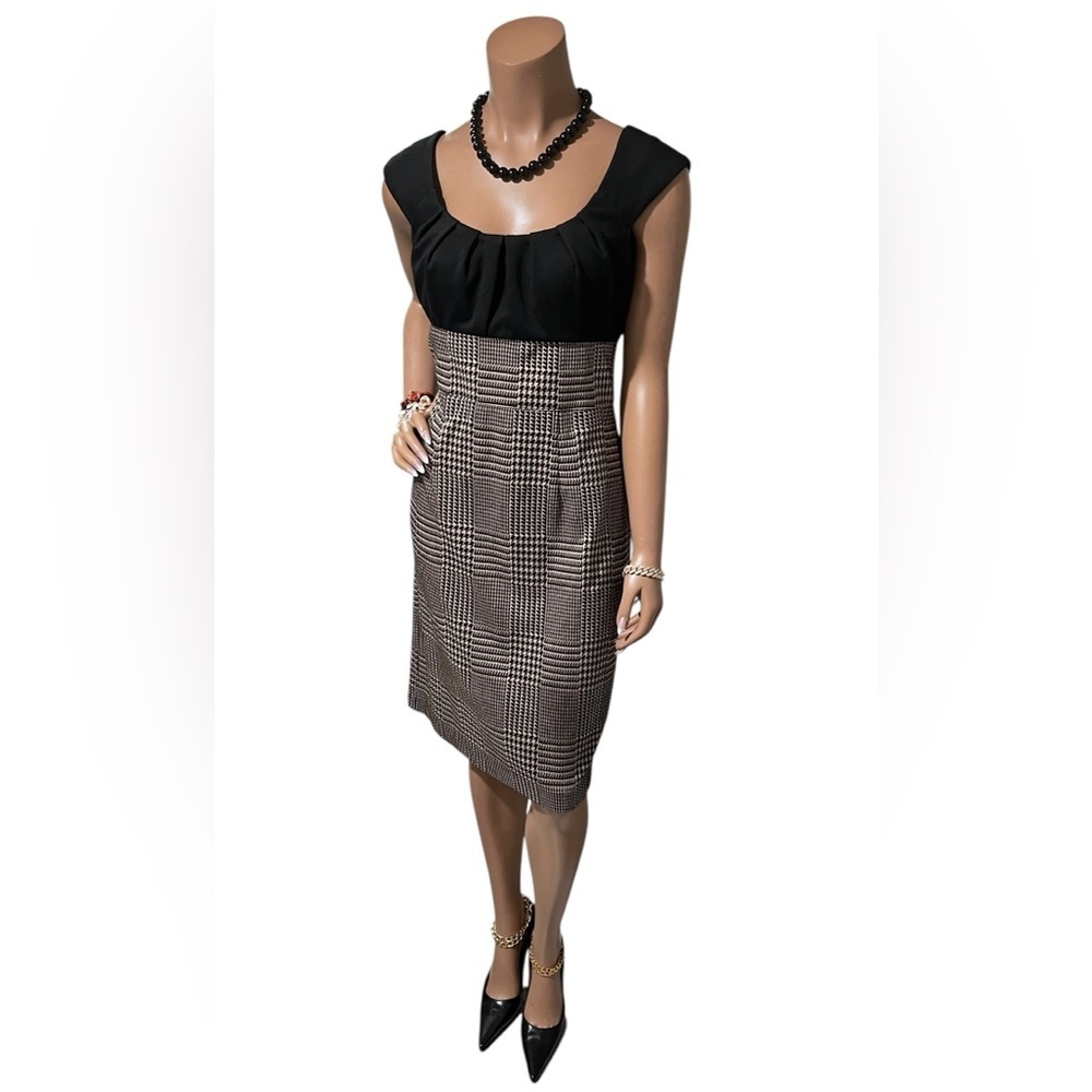 Elegant Black and Gray Plaid Women's Dress Skirt one piece☑️VEN09 - Picture 8 of 9